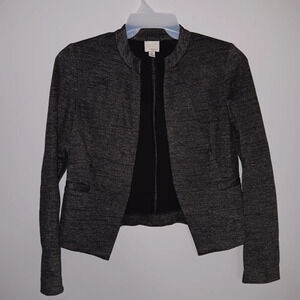 Halogen women's open blazer size XS gray long sleeve office carrier preppy